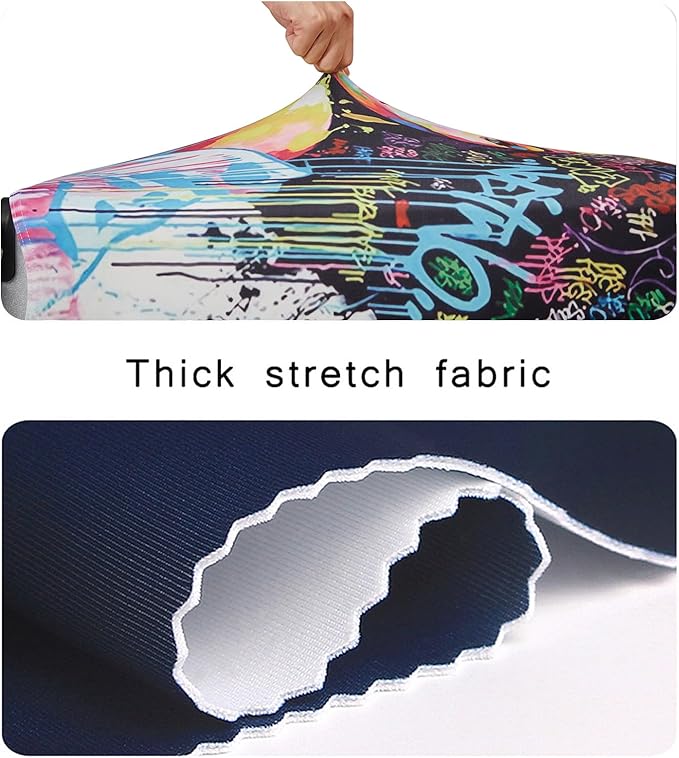 WUJIAONIAO Travel Luggage Cover Baggage Suitcase Cover Protector Skins 18-32 Inch (Graffiti A8, M (for 22-24 inch luggage))