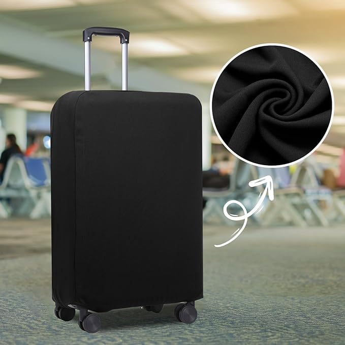 PATIKIL Luggage Cover, Suitcases Covers Elastic Carry on Cover Protector Washable Scratch-Resistant Fits 22-23 Inch Luggage for Travel Business Trips, Black