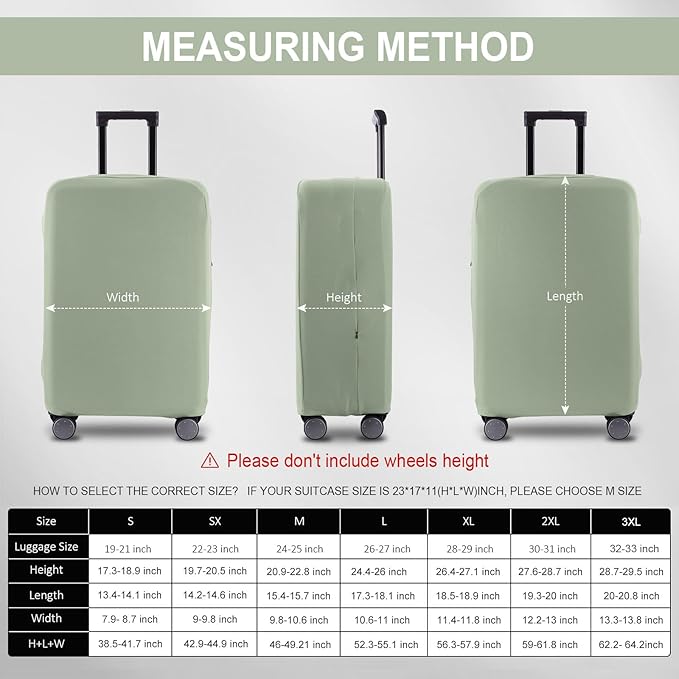 Travel Luggage Cover - Scratch-Resistant Fit 19-31 Inch Suitcase Protector (Cyan, S(19-21 inch))