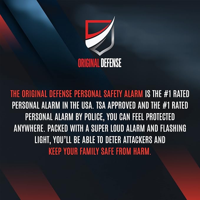Original Defense® Siren Self-Defense Alarm (White) - 130 dB Keychain Alarm with LED Strobe Light for Women, Children, and Elderly - Police Recommended