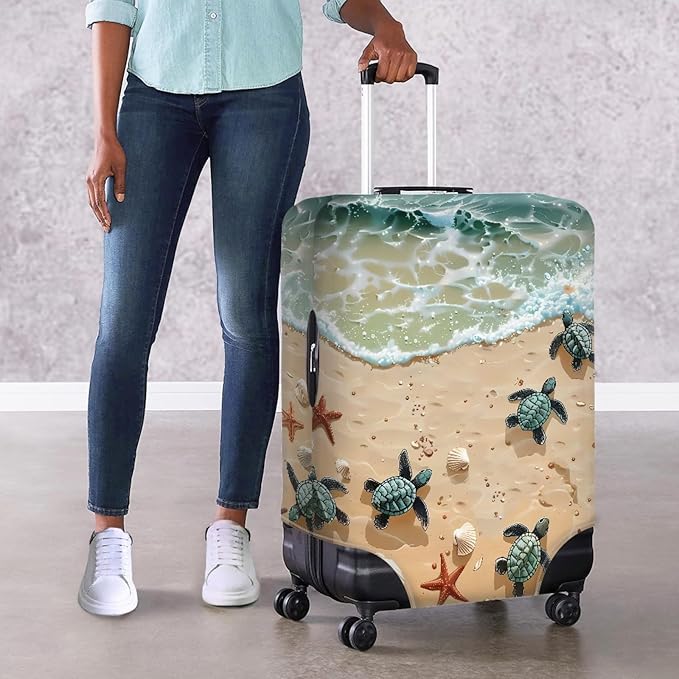 Sea Turtles Luggage Cover Anti-scratch Dustproof Suitvase Protector Fits 18-21 Inch