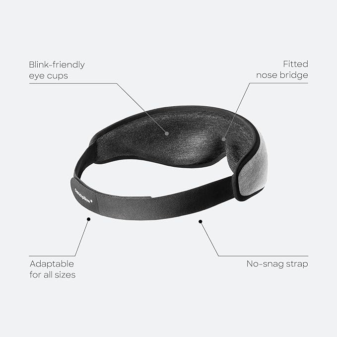 Ostrichpillow Eye Mask, Sleep Mask for Men Women 100% Blackout, No Pressure On Eyes, Soft & Breathable, Adjustable Fit, Travel Bag Included