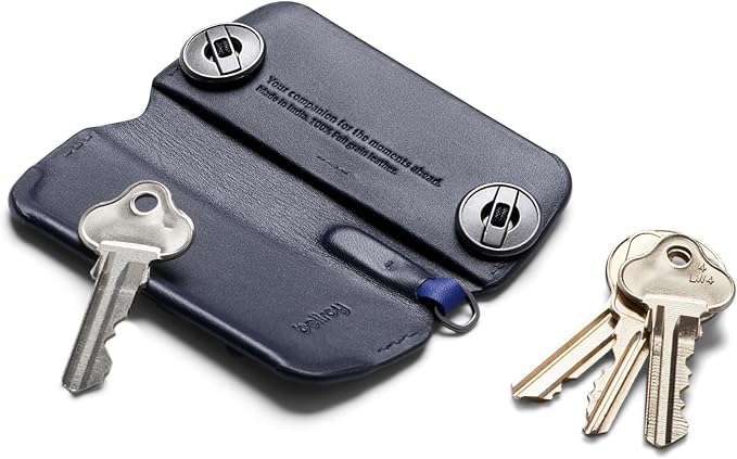 Bellroy Key Cover Plus – Third Edition (Leather Key Holder, Holds 4 – 8 Keys) - Navy