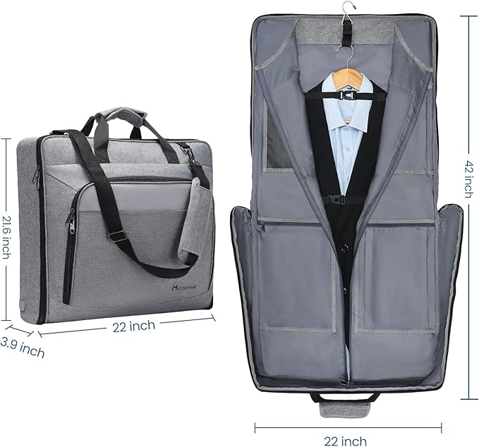 Modoker Suit Luggage Garment Bag with Shoulder Strap, Suit Carry on Bag Hanging Suitcase Garment Bags for Men Women Business Travel