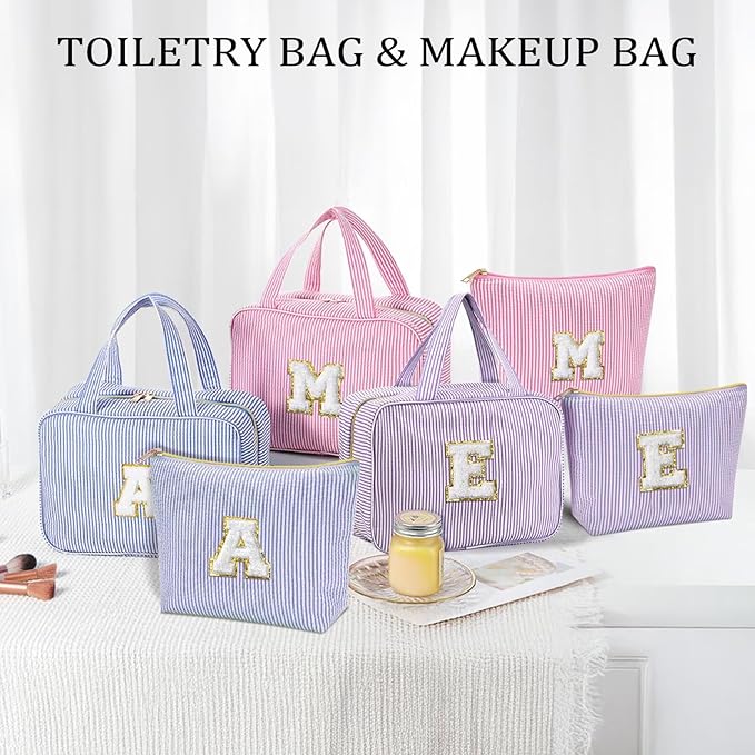 YOOLIFE Travel Toiletry Bag for Women - Hanging Toiletry Bag Makeup Bag, Portable Toiletries Cosmetic Bag, Airplane Travel Essentials - Letter O, Pink