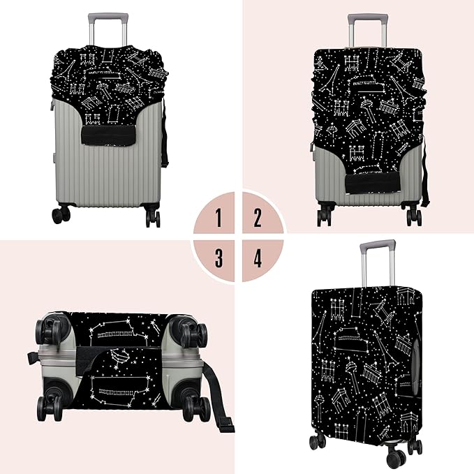 Travel Luggage Cover Suitcase Protector Fits 18-32 Inch Wheel Covers PatternedTravel Related Items Flower Luggage Protector Elastic XL