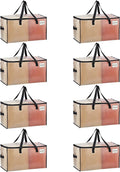 VENO 8 Pack Moving Bags, Comforter and Blanket Storage Bags for Closet, Moving Boxes, Boxes with Lids Alternative, College Dorm Packing Supplies, Foldable Heavy-Duty Tote with Window (Clear, 8 Pack)