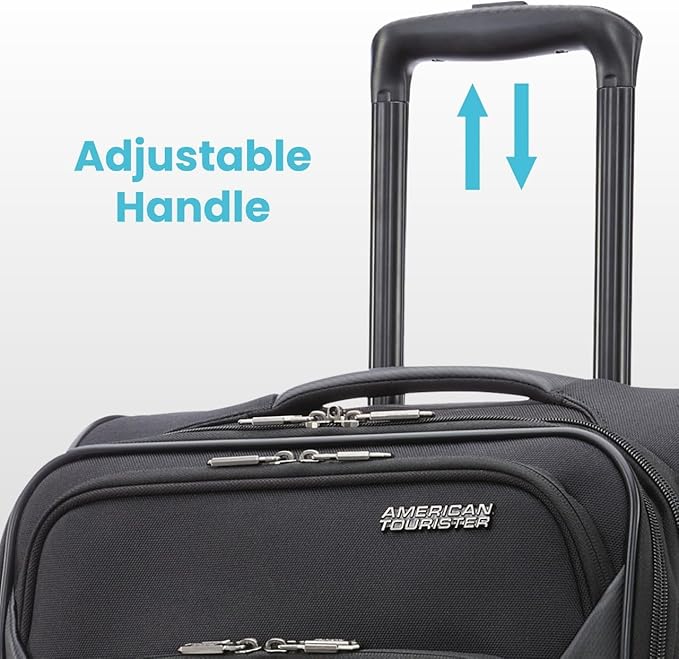 American Tourister 4 KIX 2.0 Expandable Softside Luggage with Spinner Wheels, 28 SPINNER, BLACK