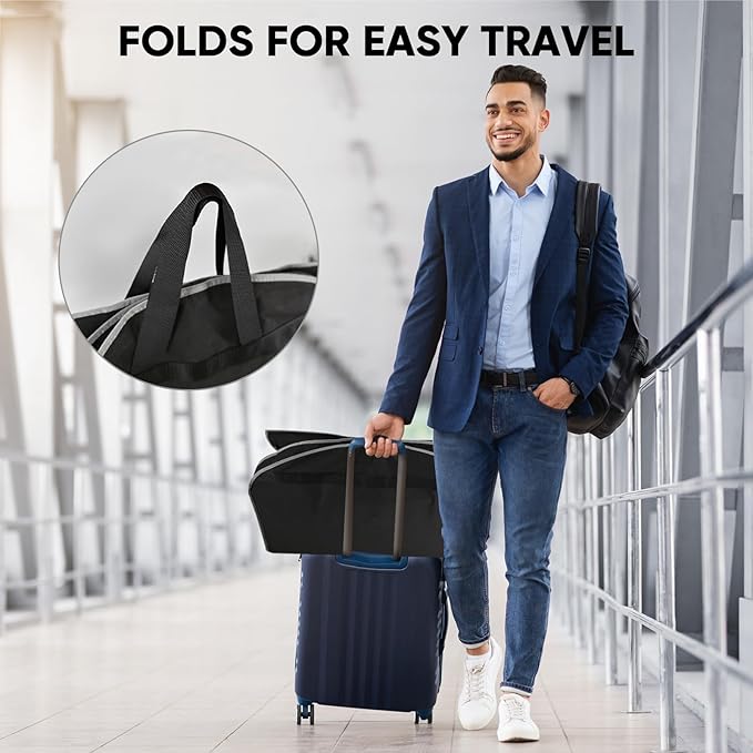 BALEINE 2PK Heavy Duty Garment Bag with Shoe Storage Travel Bag for Dresses, Suit, Coats Travel Essential (60", Black)