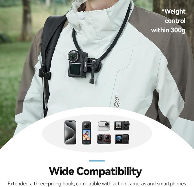 TELESIN Neck Mount Se 2.0 Combo Set, Magnetic Phone Holder for iPhone Android, Chest Strap Hand Free POV Video Phone Stand for iPhone 16 15 14 13 12 Samsung Android Action Cameras