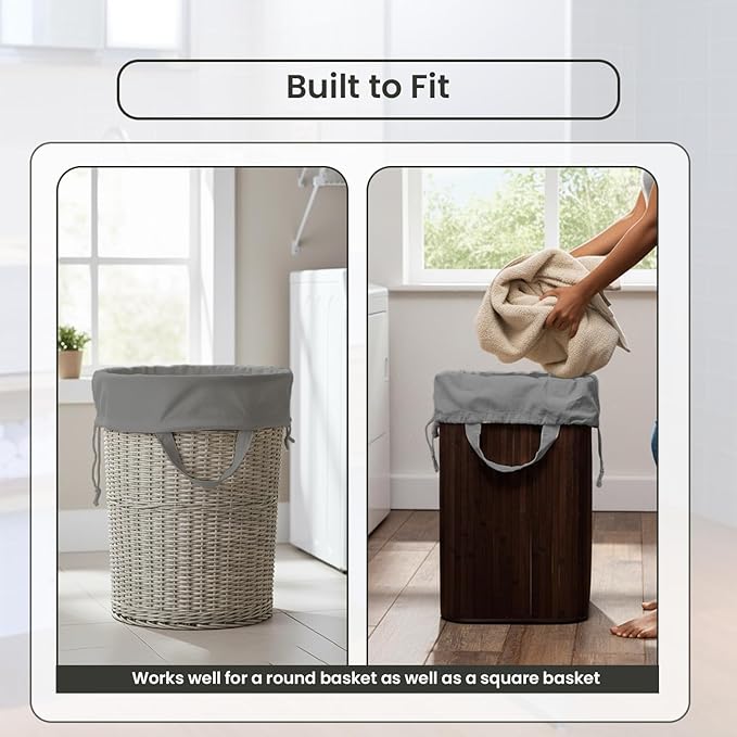 LFH Home Cotton Canvas Large Laundry Bag with Handle, Heavy Duty Drawstring Closure Washable Laundry Bags, School Travel, Home, Hotel, College Dorm, Organizer Sack, Toys Clothes 28x36 (Pack of 4)-Grey