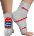 KEMFORD Ankle Compression Sleeve - Plantar Fasciitis Braces - Open Toe Compression Socks for Swelling, Sprain, Neuropathy, Foot Arch Support for Men and Women - 20-30mmhg, XL, Grey