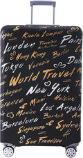 Travelkin Luggage Covers For Suitcase Tsa Approved,Suitcase Cover Protector Fit 18-32 Inch Luggage (World City, L)