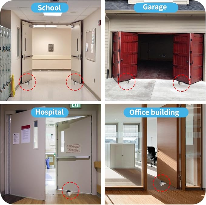 Strongest Large Door Stopper - Heavy Duty Tall Door Stop Wedge Door Stoppers for Bottom of Door, Tall up to 2.6 In Doorstop Zinc Alloy and Silicone Made Suits Any Heavy Door Any Smooth Floor