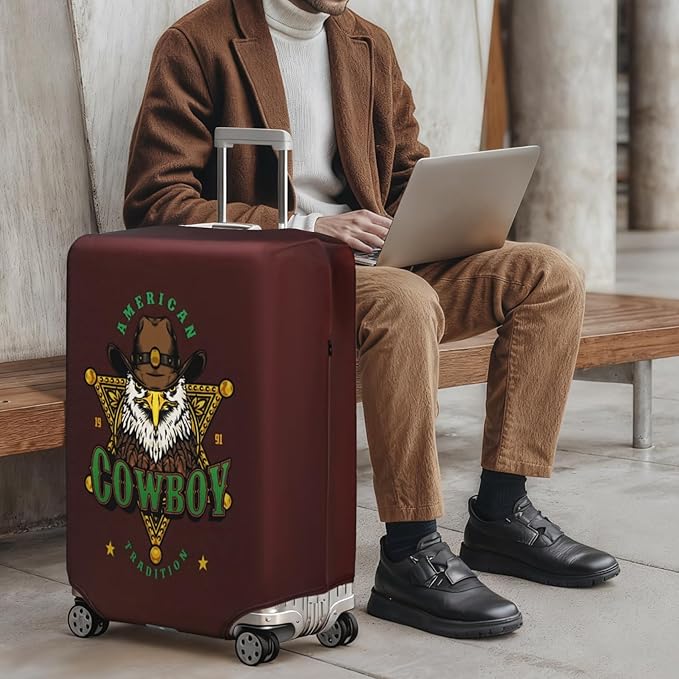 HYPER VENTURE Washable Luggage Cover - Fashion Suitcase Protector Fits 18-22 Inch Luggage (Eagle Glory, S)