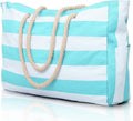 Becokan Beach Bag Large Beach Tote Bag for Women Waterproof Sandproof Swim Pool Bag With Zipper