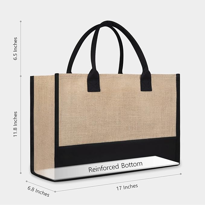 TOPDesign Initial Jute/Canvas Tote Bag, Personalized Present Bag, Suitable for Wedding, Birthday, Beach, Holiday, is a Great Gift for Women, Mom, Teachers, Friends, Bridesmaids (Letter O)