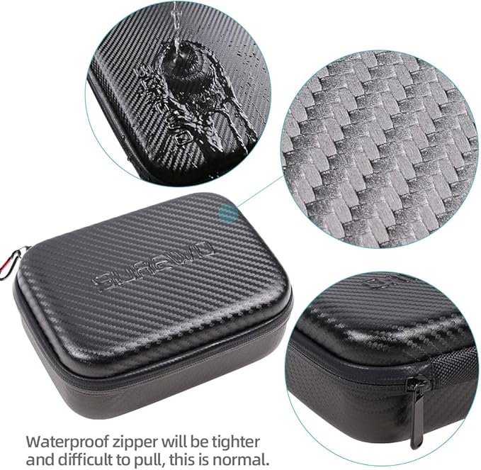 SUREWO Surface-Waterproof Carrying Case Compatible with GoPro Hero 13/12/11/10/9/8/7/(2018)/6/5 Black,DJI osmo action,AKASO/Campark/YI Action Camera and More