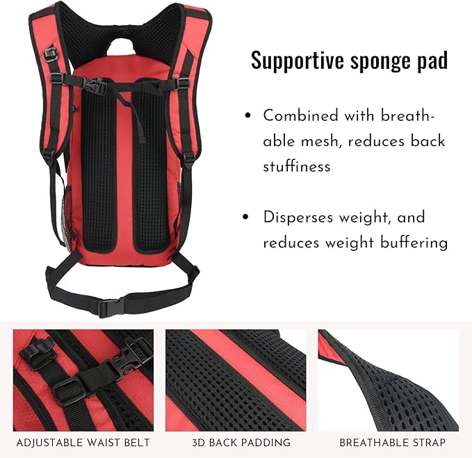 Zavothy 18L Hydration Backpack with 3L Water Bladder – Waterproof Hiking Pack with Insulated Bladder Compartment, Hidden Helmet Holder & Rain Cover – for Running, Cycling, and Camping