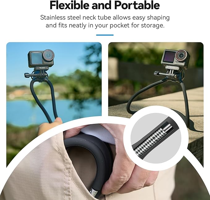 TELESIN Neck Mount Se 2.0 Combo Set, Magnetic Phone Holder for iPhone Android, Chest Strap Hand Free POV Video Phone Stand for iPhone 16 15 14 13 12 Samsung Android Action Cameras