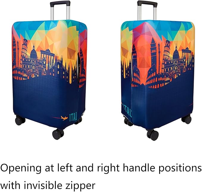 WUJIAONIAO Travel Luggage Cover Baggage Suitcase Cover Protector Skins 18-32 Inch (City, L (for 25-28 inch luggage))