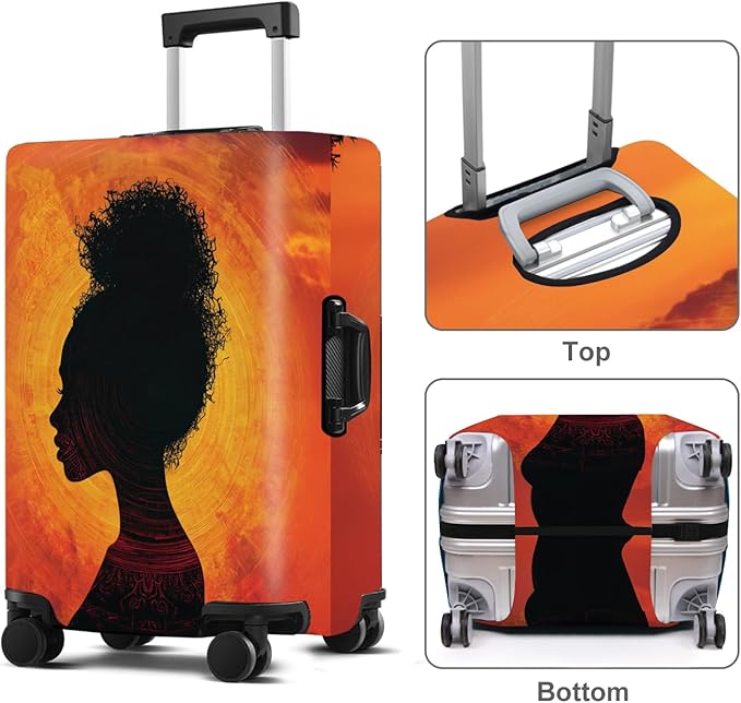 Luggage Cover Washable Suitcase Protector Anti-scratch Suitcase cover Fits 20-34 Inch Luggage (Girl-3, S(20-22inch suitcase))