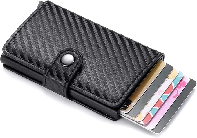 Card Holder, Men Credit Card Holder, Slim Card Case Front Pocket Anti-theft-RFID Auto Pop up Travel Thin Wallets for Men