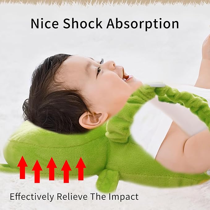 Baby Head Protector Backpack, Toddler Toddler Head Protector, Toddler Head Protector Padded Backpack Elasticated Carrier Wear (Frog)