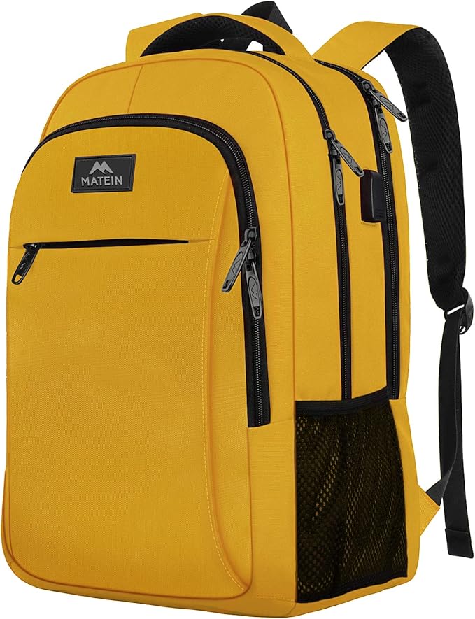 MATEIN Travel Laptop Backpack, Sturdy Anti Theft College School Backpack for Girls Boys with USB Charging Port, Water Resistant 15.6 Inch Computer Daypack Student BookBag Gift for Women and Men