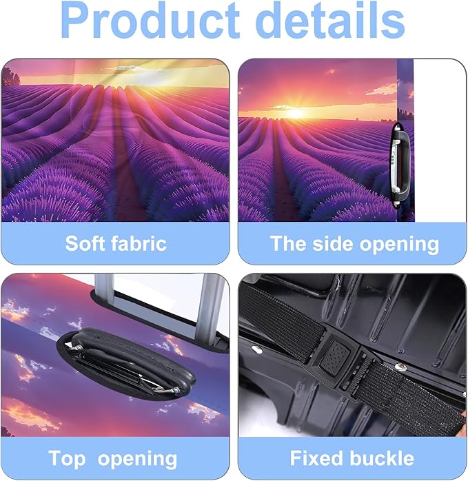 Luggage Cover Washable Suitcase Protector Anti-Scratch,Stretchable Fit for 20-34Inch Luggage Durable Travel Bag Cover with Zipper Closure (Lavender, L(fits 28-30Inch suitcase))