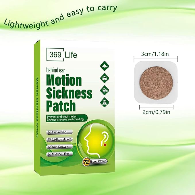 Motion Sickness Patches for Car and Boat Rides, Ships, Cruise and Airplane & Other Forms of Transport - Travel Essentials, for Adults and Kids (24 Count)