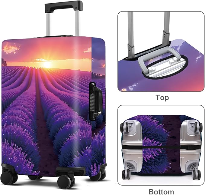 Luggage Cover Washable Suitcase Protector Anti-Scratch,Stretchable Fit for 20-34Inch Luggage Durable Travel Bag Cover with Zipper Closure (Lavender, XL(fits 32-34Inch suitcase))