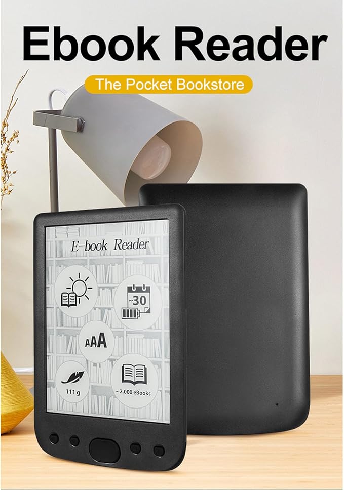 Yoidesu 6 Inch E Reader Digital Reader Electronic Book Reader with 800x600 High Resolution Screen Multifunctional Navigation Buttons for PDF EPUB TXT DOC FB2 MOBI (4G)