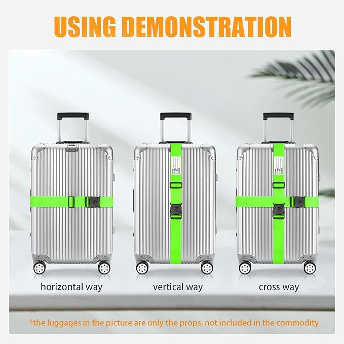 BILIONE Luggage Straps TSA Approved Add a Bag Premium Accessory for Travel Bag Closure (Vivid Orange, 2)