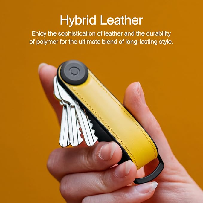 Orbitkey Key Organizer Hybrid Leather | Premium Nappa leather & TPU, Stainless Steel Locking Mechanism, Slim & Quiet Profile