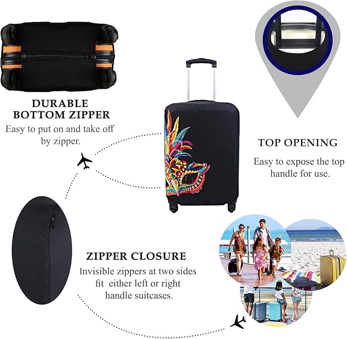 Explore Land Travel Luggage Cover Suitcase Protector Fits 31-32 Inch Case (Carnival, XL)