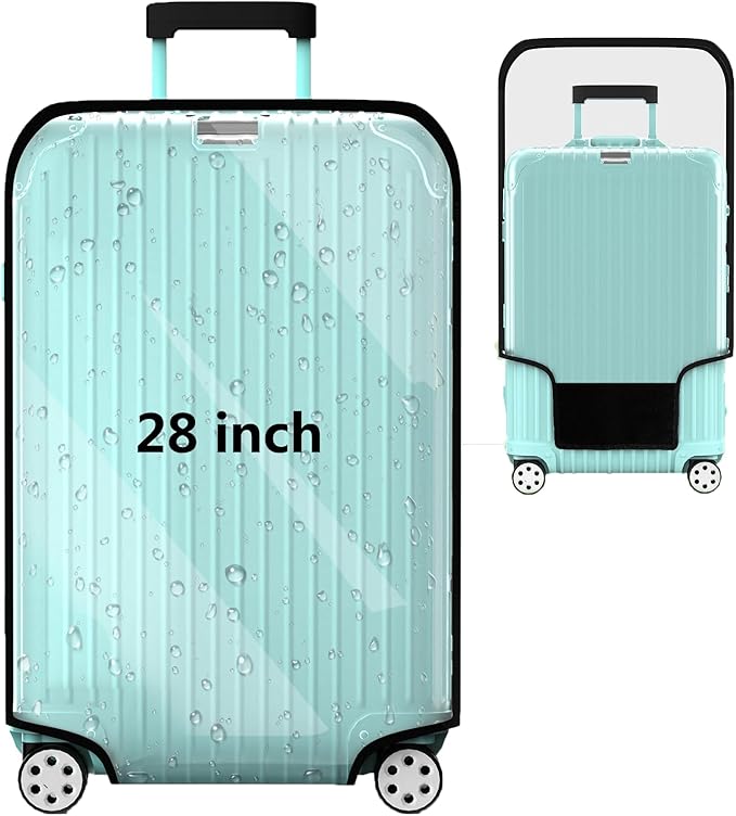 Suitcase Covers For Luggage, 28 Inch Clear PVC Luggage Covers Protector Full Thicken Transparent Waterproof Suitcase Sleeve With Large Velcro for 28" Wheeled Suitcases