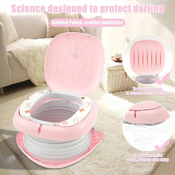 Travel Potty Seat for Toddler Portable Potty for Toddler Travel Portable Toilet Car Potty for Kids Boys Girls Foldable Potty Training Seat Potty Chair w Travel Bag 30 Garbage Bags for Camping Outdoor