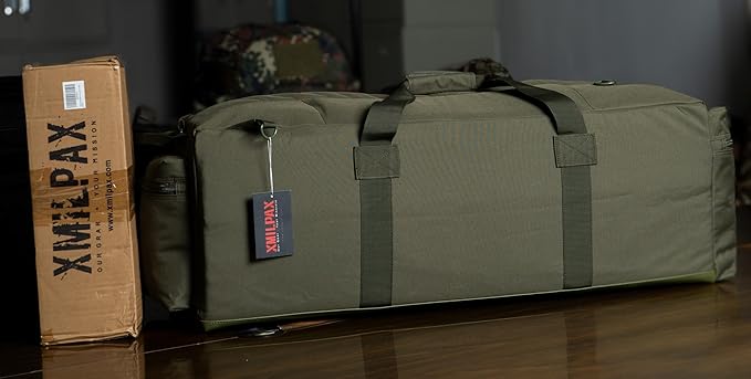 Large Military Duffle Bag Tactical Gear Load Out Bag Deployment Cargo Bag Travel Sports Equipment Duffel Luggage Bag with Backpack Straps 90L
