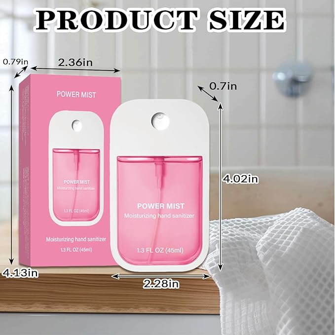 Power Mist Hydrating Hand Sanitizer Spray, Portable Travel-Size Hand Sanitizer Spray, 500-Sprays Each，Suitable for Both Adults and Children (Green Fruit)