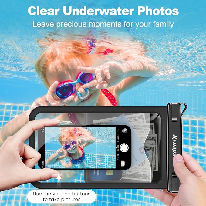 2 Pack Waterproof Phone Pouch - 10in Waterproof Phone Case with Lanyard, IPX8 Cellphone Dry Bag Beach Essentials for iPhone 16 15 14 Pro Max, Galaxy S25 S24 S23 Ultra, Cruise Ship Essentials