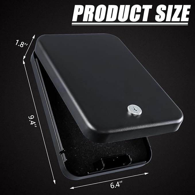 Dalmbox Gun Safe for Pistols Small Handgun Lock Box with Combination Lock Portable Travel Pistol Safe for Car, Home, Travel