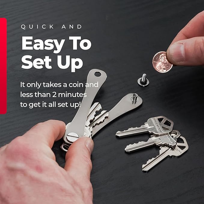 KEYSMART Key Holder for Keychain - Compact Key Organizer for Key Chain, Minimalist Clutter-Free EDC Keychains, Key Ring for Car Fobs Key Chains, Expandable (Up to 14 Keys, Titanium)