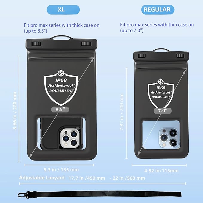 AiRunTech Large Waterproof Phone Pouch, River Lake Essential Accessories Protector iPhone Passport Money,Kayaking Boating Canoe Paddle Board Must Haves