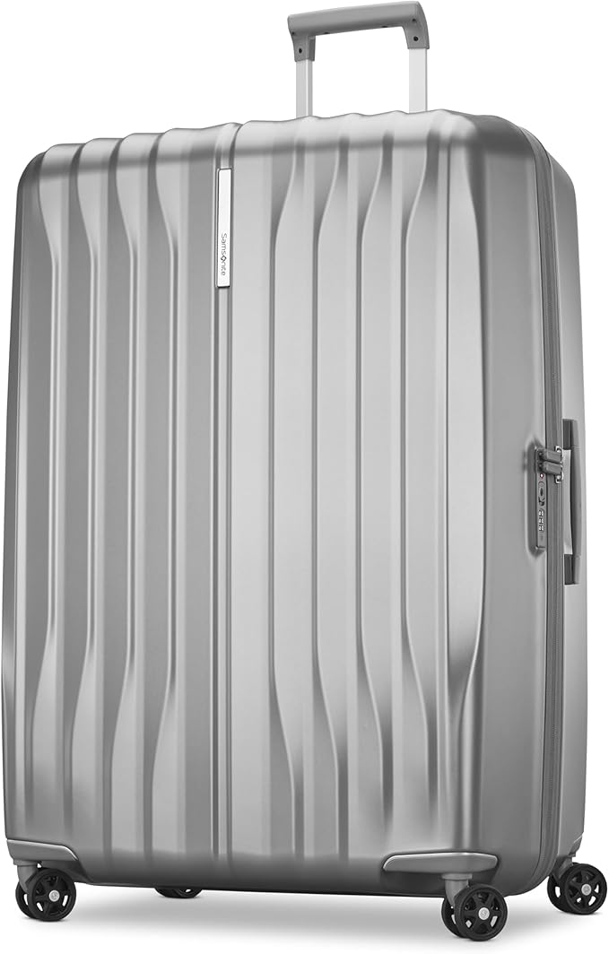 Samsonite UpLIFT X-Large Checked Hardside Luggage with Spinner Wheels - Airline-Approved, TSA Lock, Adjustable Handle System - Polycarbonate Hard Suitcase for Ultra Lightweight Travel - Silver Shimmer