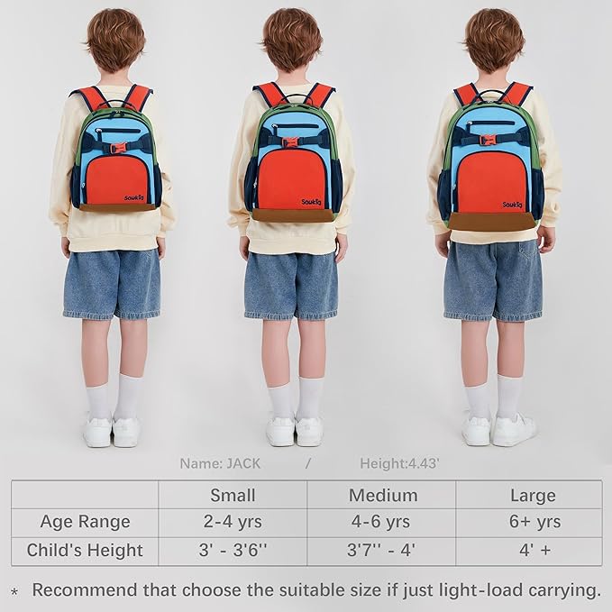 Cute Mini Toddler Backpacks for Boys 2-4 Little Kids Backpack Preschool Bookbag (Orange Blue)