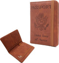 Melsbrinna Premium Leather Passport Holder Covers Case, Waterproof Rfid Blocking Travel Wallet Passport Holder with Pen Holder, Cute Passport Book for Women/Men