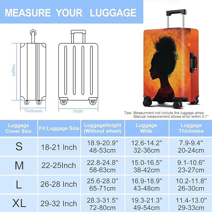 Luggage Cover Washable Suitcase Protector Anti-scratch Suitcase cover Fits 20-34 Inch Luggage (Girl-3, M(24-26inch suitcase))