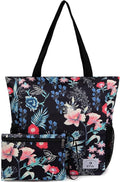 ETidy Large Capacity Foldable Tote Bag With Zipper Water-resistant SandproofWomen Beach Bag Handbag GymBag Travel ShoppingBag