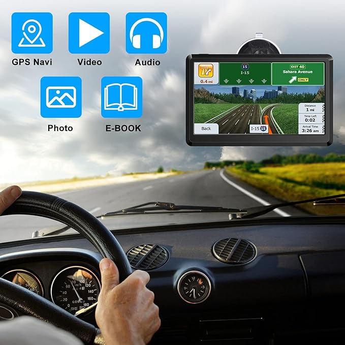 2025 Map Car GPS Navigation GPS Navigation for Truck & RV & Car, Driver Alerts, Turn-by-Turn Directions, Free Update Map